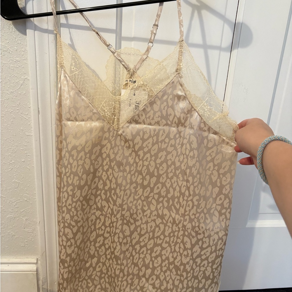 Elegant Lace Trim Leopard Print Tank Top